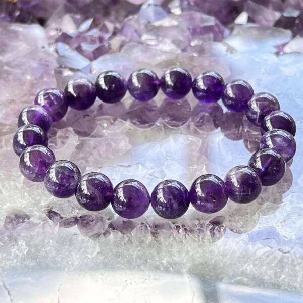 amethyst bead bracelet natural purple crystal cut beads