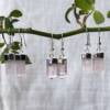 rose quartz point earrings