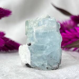 natural aquamarine with black tourmaline