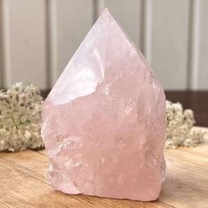 natural rose quartz partly polished