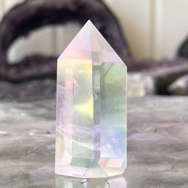 angel aura quartz tower point