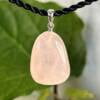 rose quartz pendant set in 925 silver