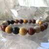 mookaite jasper bracelet of 8 mm beads in rich earthy tones typical of the River Mooka site of this crystal
