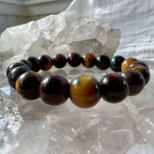 golden, red and blue tiger eye bracelet