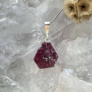 natural ruby pendant red corundum gemstone necklace