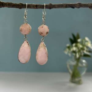 Pink aragonite earrings