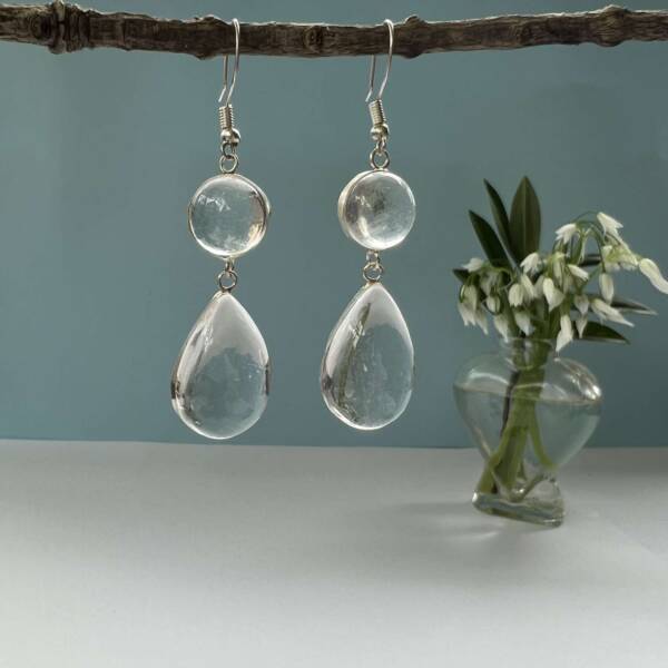 clear quartz earrings