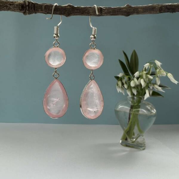 rose quartz earrings