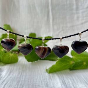 Heart shaped chocolate calcite pendants
