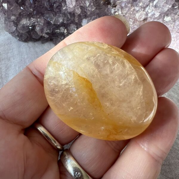 large golden quartz tumblestone