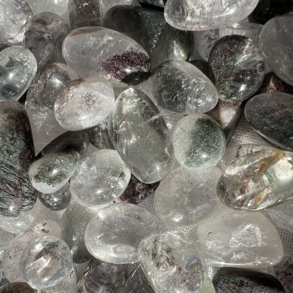 garden quartz tumblestones chlorite included clear quartz crystal polished small pebbles