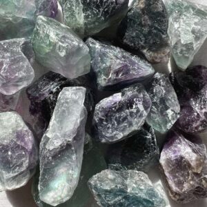 natural fluorite calcium fluoride green and purple crystal rough raw unpolished fluorite