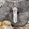 clear quartz pendant facet cut six sided solid silver 925 SiO2 crystal