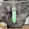 green aventurine pendant silver set SiO2 crystal