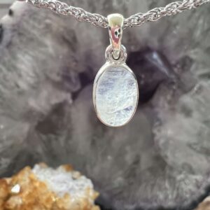 moonstone pendant natural translucent gemstone crystal necklace