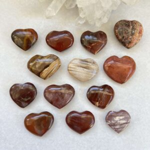 jasper hearts cut and polished natural jasper mineral SiO2