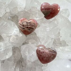 rhodochrosite hearts heart and root chakra Inca Rosa