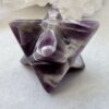 chevron amethyst merkaba natural crystal purple and white zig zag quartz with manganese