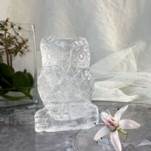 clear quartz owl natural crystal carved statue home decor