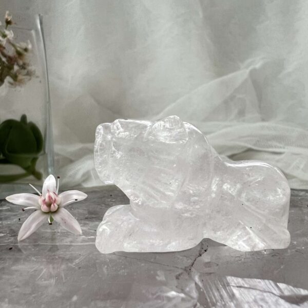 clear quartz lion