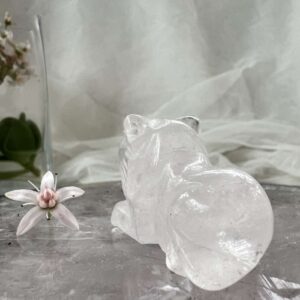 clear quartz lion