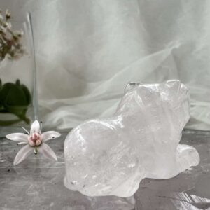 clear quartz lion