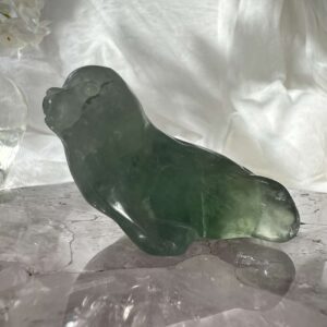 green fluorite seal natural calcium fluoride crystal home decoration heart chakra