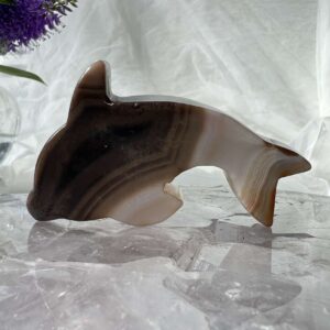 agate dolphin carved animal statue natural mineral home decor