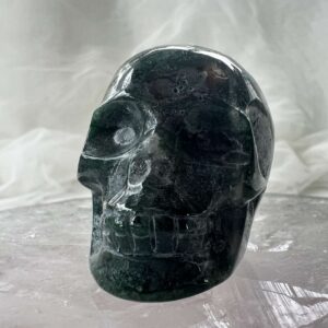 moss agate skull