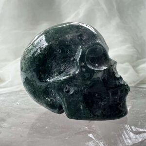 moss agate skull