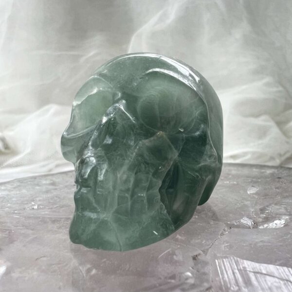 green fluorite skull