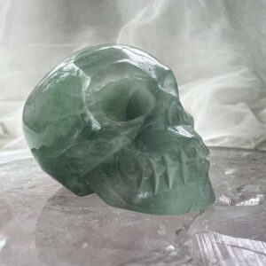 green fluorite skull