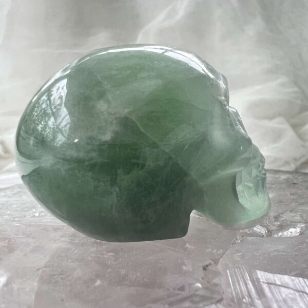 green fluorite skull