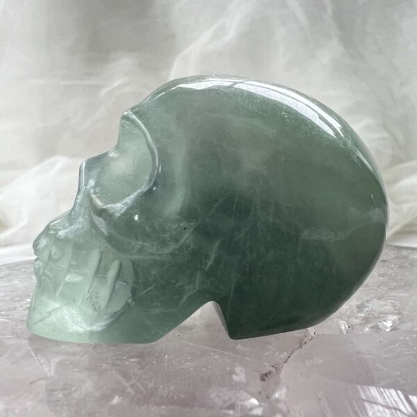 green fluorite skull