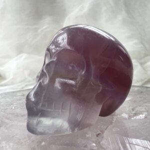 purple fluorite skull hand carved crystal ajna third eye chakra