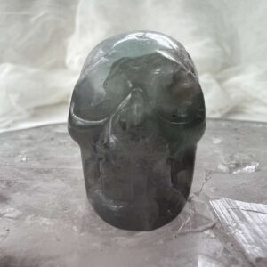 green fluorite skull