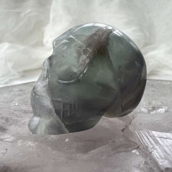 green fluorite skull