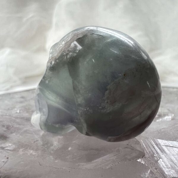 green fluorite skull