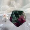 ruby zoisite geometric shape red corundum in tanzanite 20 sides