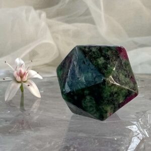 ruby zoisite geometric shape red corundum in tanzanite