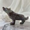 natural jasper wolf hand carved statuette for home decoration