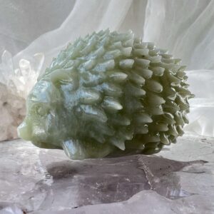 new jade hedgehog carved crystal animal collectibles greenstone