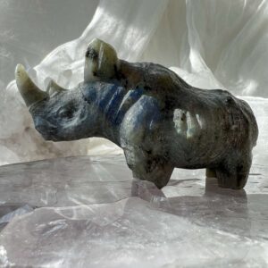 labradorite rhino rhinoceros animal carving flashy feldspar online crystal shop