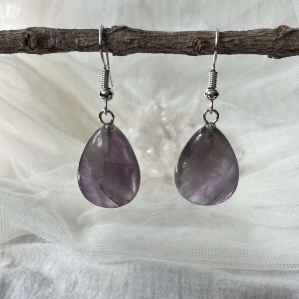 amethyst earrings tear drop jewellery purple crystal earrings