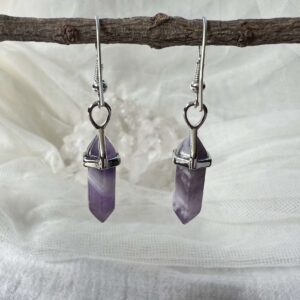 chevron amethyst earrings