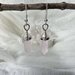 rose quartz earrings