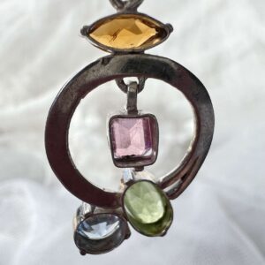 citrine, pink tourmaline, peridot and blue topaz pendant