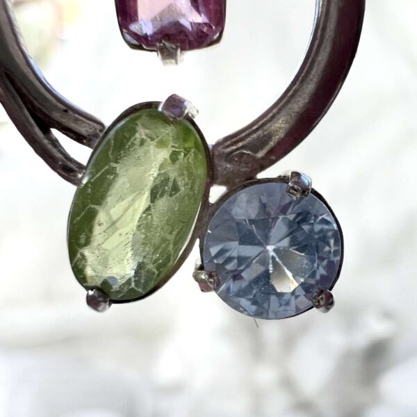 citrine, pink tourmaline, peridot and blue topaz pendant