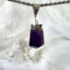 amethyst pendant purple crystal necklace healing jewellery semi-precious stone pendant