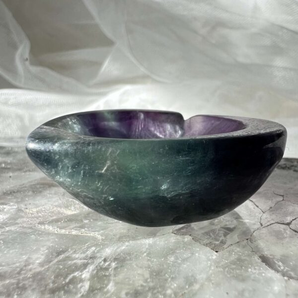 heart shaped fluorite dish